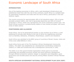 South African Economic Landscape